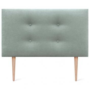 Cabecero de Tela Aqualine Verde Agua con 2 Hileras de Botones y Patas para Cama Lujo (110x105cm)