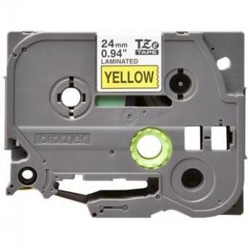 Brother TZE-651 P-touch Label Tape 24mm x 8m Black on Yellow Laminated