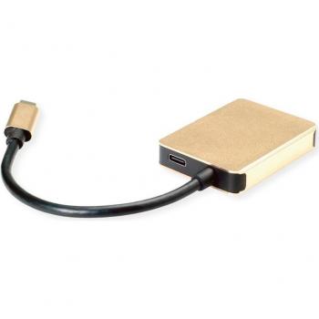 Adaptador Multiport USB-C a HDMI 4K, 2x USB 3.0, PD - Roline GOLD