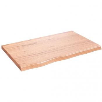 vidaXL Wall Shelf - Light Brown, 80x50x(2-4) cm, Treated Solid Wood Oak