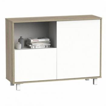 Aparador Lux 2 Puertas Blanco y Roble 112x83x33CM