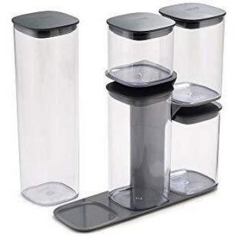 Joseph Joseph Set de 5 botes de cocina con soporte Podium