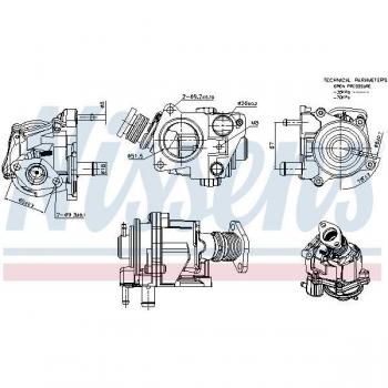 Válvula EGR NISSENS 98424 - Tipo: Válvula EGR; Características: Fabricada por NISSENS, número de referencia 98424, diseñada para optimizar la recirculación de gases de escape