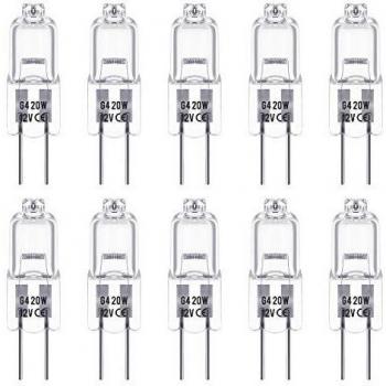 Lámparas Halógenas G4, Techgomade 20 Watt G4 Lámpara de Base de Pin, 12V, 3000K Blanco Cálido, Regulable, Base G4 Halógena de Bajo Voltaje