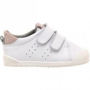 Zapatillas Deportivas Mustang Kids Free Blanco de Piel con Doble Cierre Adherente y Puntera Redonda para Niños