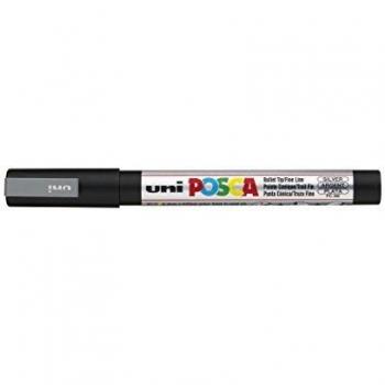 uni Posca PC3M Rotulador Punta Fina Línea Ancho 0,9-1,3 mm - Plateado