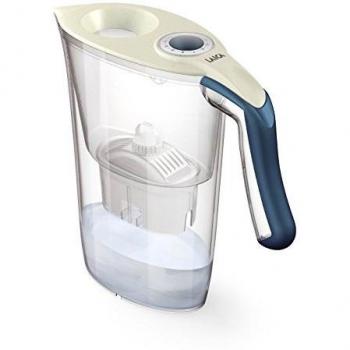 Jarra para filtrar el agua del grifo y mejorar su sabor- Laica Carmen Tosca J35-HC color azul capacidad 2,3 litros, incluye 1 filtro bi-flux que reduce la cal y el cloro y dura 150 litros o 1 mes.
