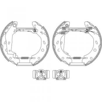 Kit de frenos de tambor HELLA 8DB 355 004-801 con cilindro de rueda y elemento de ajuste SMART para SMART City-Coupe