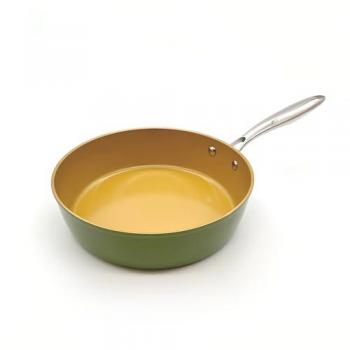 Sartén Honda Profesional AmVegan Chef by Fran López 26 cm, mango remachado, antiadherente cerámico de aceite de oliva, apta para todo tipo de cocinas incluyendo inducción