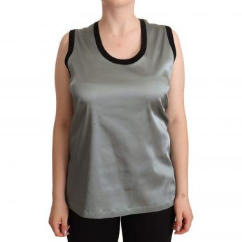 Dolce & Gabbana Silver Round Neck Sleeveless Casual Tank Top - IT48|XXL, Female, Gray, Size: XL