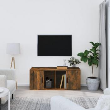 Mueble para TV madera contrachapada negra 100x35x40 cm, Mueble de Salon, Mueble TV, Mesa de TV