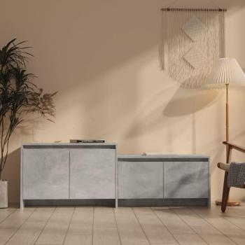 Mueble de TV gris hormigón 146,5x35x50 cm en aglomerado