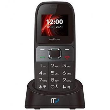 MP myPhone Soho Line H31 Teléfono Fijo para Oficina y hogar, Manos Libres, con Pantalla a Color, 3G Dual SIM, Teléfono de Botones Grandes con estación de Carga - Negro