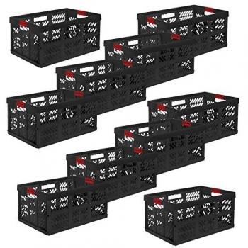 Keeeper Set de Cajas Plegables 10x 45L Grafito y Rojo - Dimensiones: 54x37x28 cm