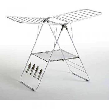 Rayen | Tendedero Multifuncional | Material Resistente | Tendedero con Varillas XXL | Superficie de tendido de 16 Metros | Malla de Secado de Ropa Delicada | 4 colgadores para Calzado | 145x61x98cm