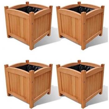 vidaXL 4X Arriates 30x30x30 cm Macetas Tiestos Plantas Jardinería Hogar Casa