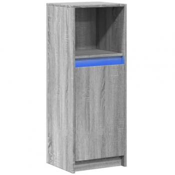 Aparador con LED madera de ingeniería gris Sonoma 38x34x100 cm
