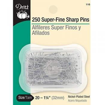 Dritz 250 Unidades de alfileres Afilados y Muy Finos, 3,17 cm