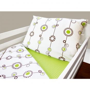 Olli & Lime George Parure de lit pour enfant, vert/blanc