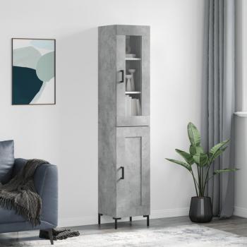 Aparador de hormigón gris de madera multicapa 34,5x34x180 cm