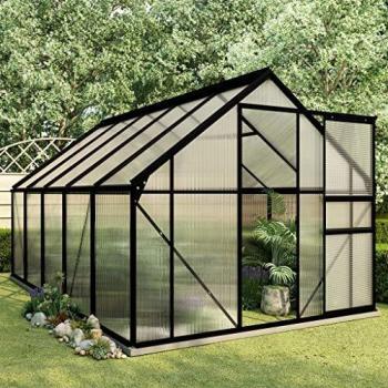Invernadero vidaXL con estructura base de aluminio gris antracita de 5,89 m²