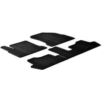 Rubber Car Mats GL 0118 Set de Alfombras de Goma con Clips de Montaje T y Perfil, 5 Unidades