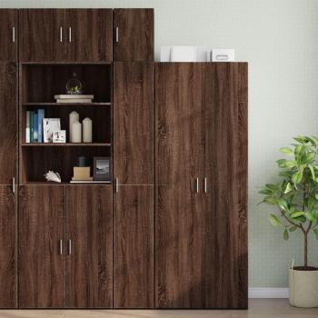 Armario estrecho de madera ingeniería marrón roble 30x42,5x225 cm