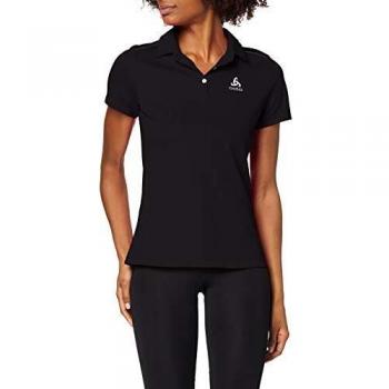 Odlo Polo Mujer, Mujer, Polo Shirt s/s Tina, Negro, Extra-Small