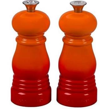 Le Creuset Set de Mini Molinillos de Sal y Pimienta,Plástico ABS, Cada Uno 5 x 5 x 12.1 cm, Mecanismo de Cerámica, Volcánico