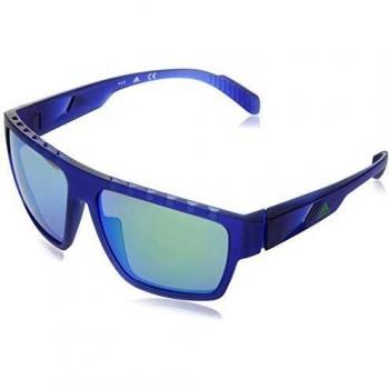 Adidas Sport SP0008/S 91Q Men's Sunglasses - Matte Blue with Green Mirror Lenses