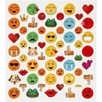 Pegatinas divertidas, hoja 15x16,5 cm, emojis, 1hoja