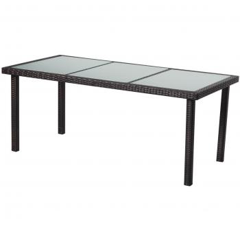 Mesa jardín St Tropez 6 - Florida - 150 x 90 x 74 cm - Marrón