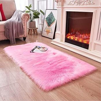 Topspitgo Oveja de Piel sintética Felpudo Alfombra Antideslizante Lujosa Suave Lana Artificial Alfombra para salón Dormitorio baño sofá Silla cojín