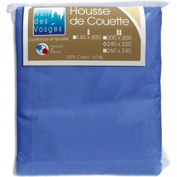 Nuit des Vosges Housse de couette Coton Uni, 100% algodón, Nattier-Blau, 220 x 240 cm