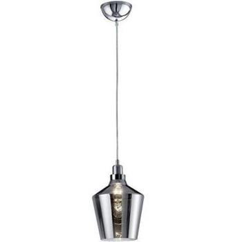 Lámpara colgante Calais E27 1x60W, vidrio ahumado y metal, diseño industrial, dimensiones 20x130cm