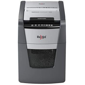 Rexel optimum autofeed destructora de papel de alimentacion automatica y corte en particulas p4 100 hojas papelera extraible de 34 litros 2020100x