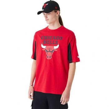 Camiseta New Era NBA Panel Oversized Chicago Bulls Roja Hombre