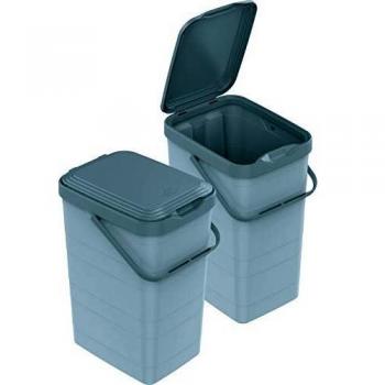 Cubo de Basura Manual 14L Azul Celeste con Fijación a la Pared