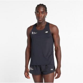 Camiseta Sin Mangas New Balance Race Day Hombre Talla S Color Gris/Azul