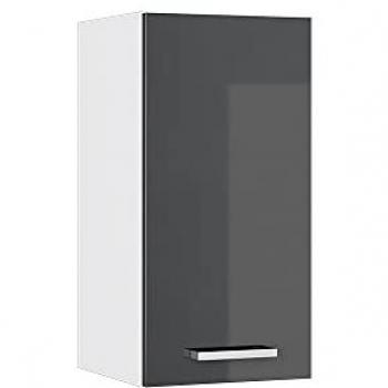 Mueble Alto Universal R-Line, Antracita Alto Brillo/Blanco, 30 cm con Puerta