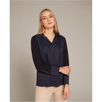 Camiseta polo de mujer con diseño bicolor y cuello tipo polo