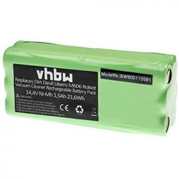Batería NiMH 1500mAh 14.4V compatible con robots aspiradores Ecovacs Dibea K6, L6, ZN101 y Aircraftvacuums Pilot - Vhbw