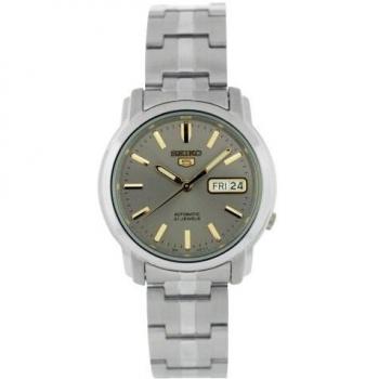 Seiko 5 Sports Automatic Men's Watch SNKK67 - Elegant Gray Dial with Gold Index