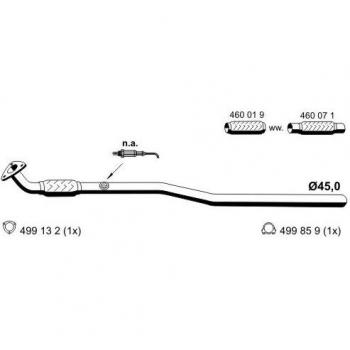 Tubo de escape ERNST 053426 para Opel Astra H (3/5 puertas, GTC, Caravan) - Compatible con GM 5854313, 24423923, 13223357