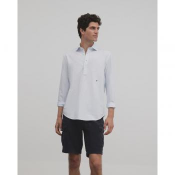 Camisa Silbon de rayas horizontales celestes