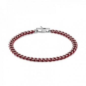 Pulsera de acero inoxidable plateado con diseño granate inspirada en Ayia Napa