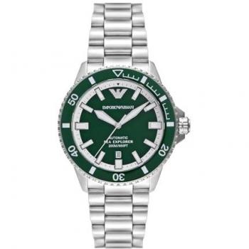 Reloj de hombre Emporio Armani AR60080 Automático de acero inoxidable plateado con 3 manecillas y fecha
