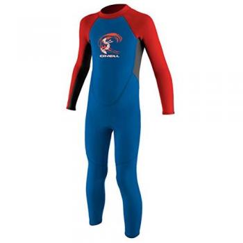Oneill Toddler Reactor-2 2mm Back Zip Full - Traje de neopreno para niños, 100% Fluidflex, sistema de cremallera YKK en la espalda, color azul neón