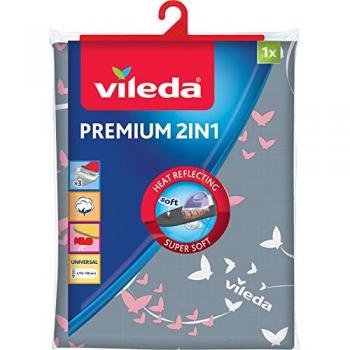 Vileda 163229 Premium 2-in-1 Ironing Board Cover, Silver/Grey