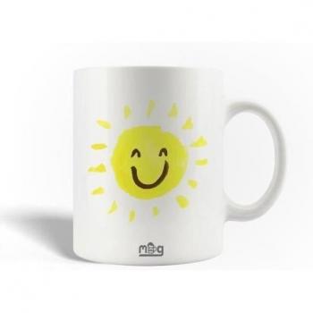 Taza de Cerámica El sol es nuevo cada día - 30cl - Blanca - Compatible con lavavajillas - Redonda